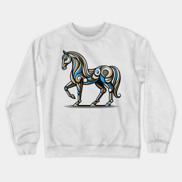 Horse illustration. Illustration of a horse in cubism style Crewneck Sweatshirt by gblackid